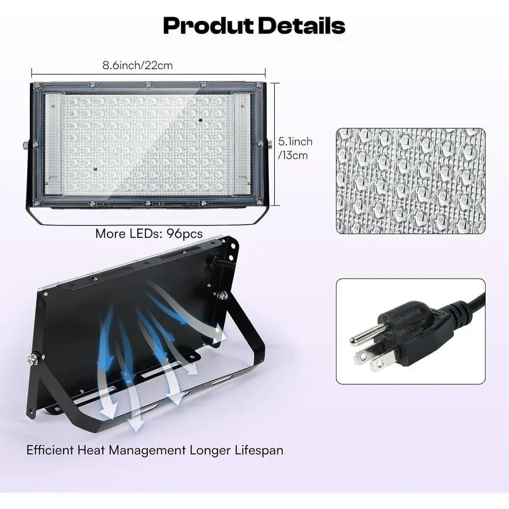 Caydo 2PCS 50W LED UV Screen Printing Light Exposure Unit w Stands & Cable Ties
